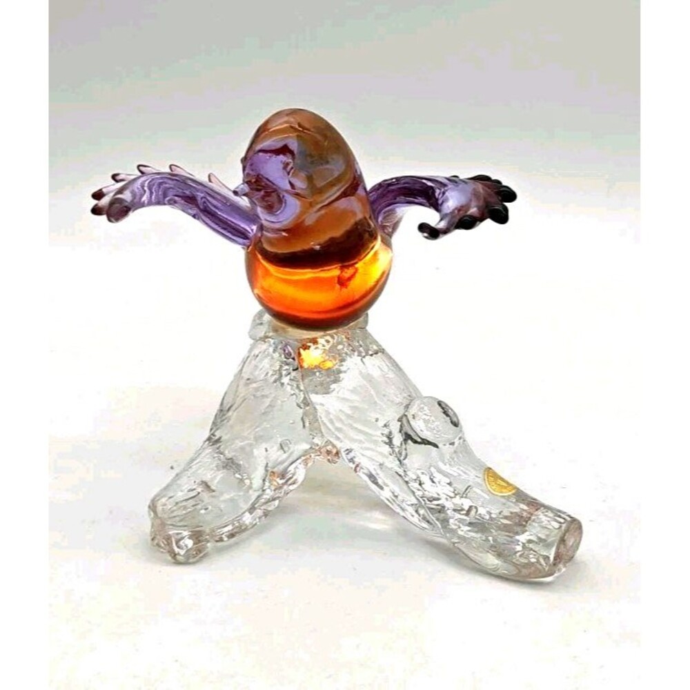 Murano Art Glass Arte ICET Bird on Branch Figurine Made in Venezuela